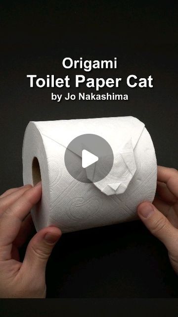 Crafts Made From Toilet Paper Rolls, Toilet Paper Folding Ideas, Roll Paper Craft, Toilet Paper Design, Toilet Paper Origami, Halloween Toilet Paper, Paper Cats, Toilet Paper Roll Diy, Towel Art