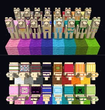 Minecraft Loom Building, Trails And Tails Minecraft, Strip Mine Minecraft, Minecraft Smithing Templates, Minecraft Dye Guide, Minecraft Charts, Minecraft Lamas House, Minecraft Dye Chart, Minecraft Tool Name Ideas