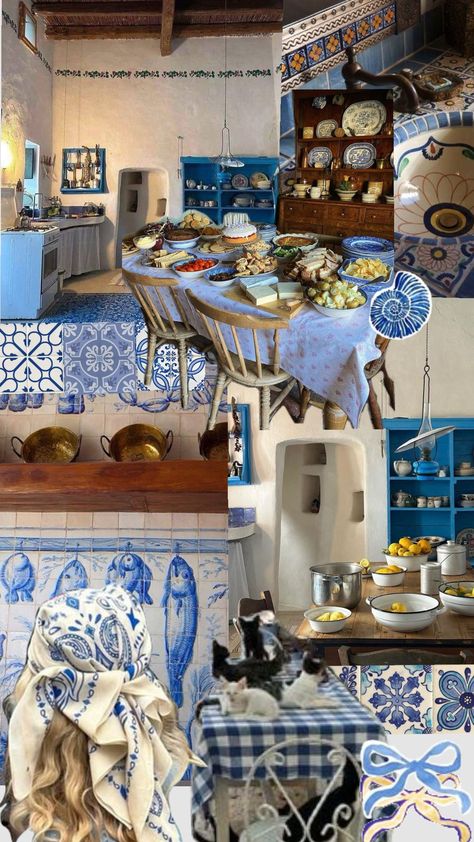 #greek #greece #greekhousehold #greecesummer #greeceaesthetic #blueandwhite #whiteandblue Greek Aesthetic Decor, Greece Homes Interior, Greek Home Design, Greek House Exterior, Greece Kitchen, Greece Farmhouse, Greek Decorations, Greece Interior Design Greek House, Greek Kitchen Design Traditional