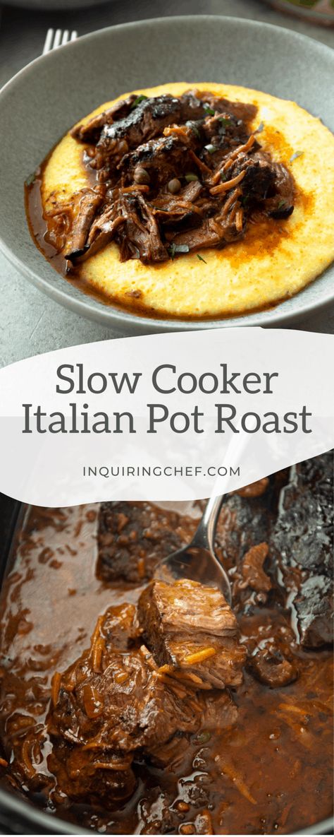 Italian Roast Beef Crock Pot, Potroast Slowcooker, Balsamic Pot Roast, Italian Pot Roast, Crockpot Pot Roast, Slow Cooker Italian, Pot Roast Crock Pot Recipes, Classic Pot Roast, Italian Love