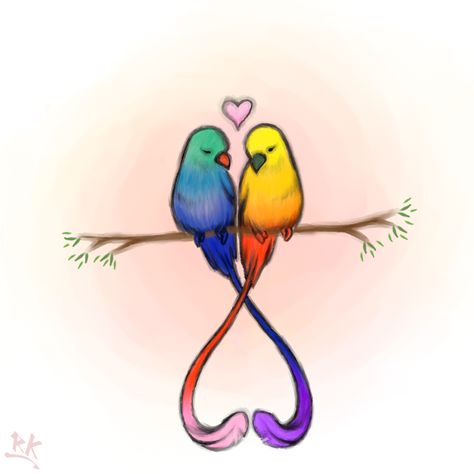 Love Birds Drawing, Vogel Silhouette, Cute Drawings Of Love, Amazing Artwork, Desenho Tattoo, Drawing Images, Bird Drawings, Love Drawings, Cute Birds