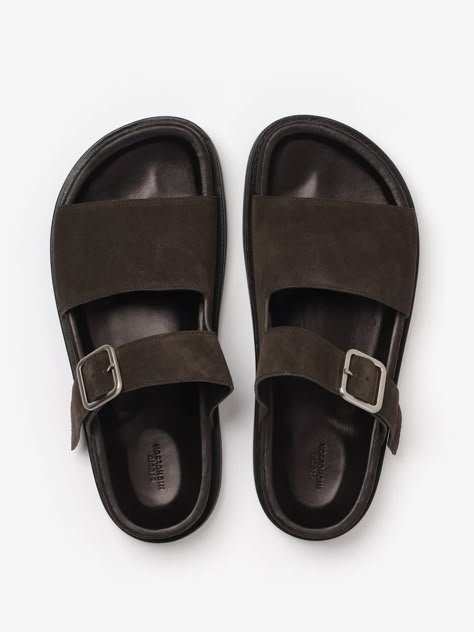 Swag Hats, Mens Leather Sandals, Studio Nicholson, Men's Footwear, Buckle Sandals, Sole Shoes, Suede Sandals, Sandal Fashion, Ankle Straps