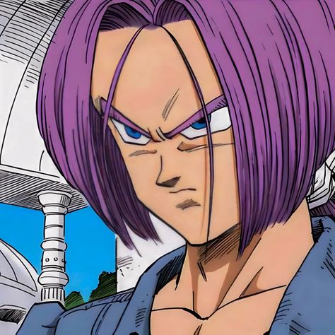 Future Trunks Pfp, Trunks Long Hair, Rugs Design, Boy Pfp, Future Trunks, Colored Manga, Art Help, Glowing Art, Hair Icon