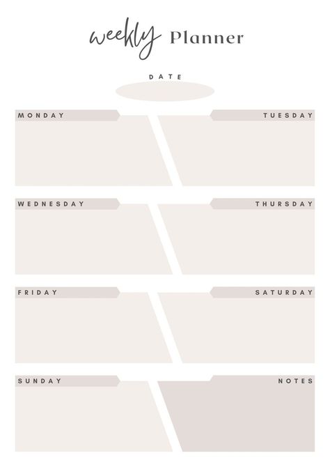 Modern and Elegant Daily Weekly Monthly To-Do Planner - Templates by Canva Weekly Template Planner, Weekly Planner Template Free Printable, Weekly Planner Template Aesthetic, Daily Palnner, 2023 Planner Template, Weekday Planner Template, Week Planer Template, Goodnotes Monthly Planner, Planner Pdf Free