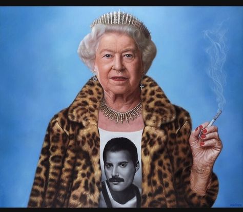 Elisabeth Ii, Freddy Mercury, Queen Art, God Save The Queen, Art Parody, Killer Queen, Save The Queen, Freddie Mercury, Cultura Pop