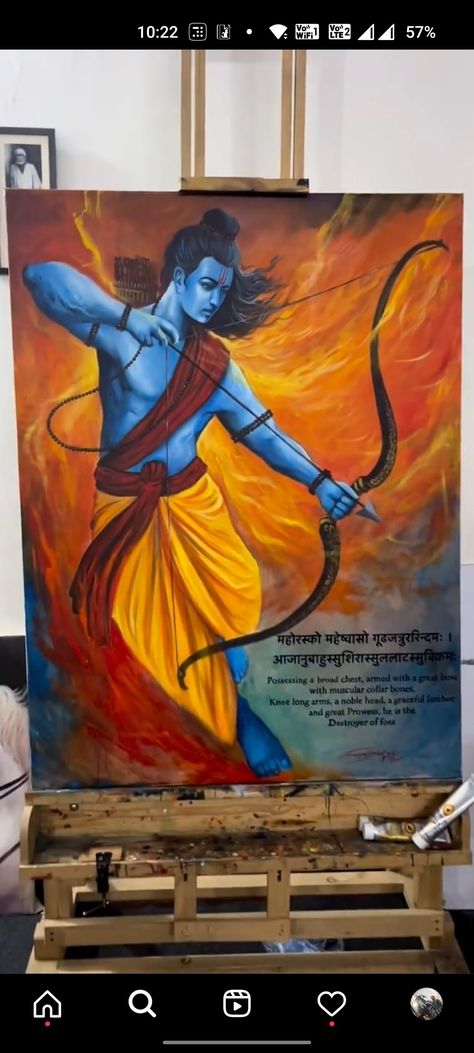 Ram Mandir Acrylic Painting, Ram Drawing With Colour, God Painting Indian Canvas, Indian God Paintings Canvases, Sree Ram Rangoli, Shri Ram Painting On Canvas, Shree Ram Painting Canvas, Ram Ji Painting On Canvas, Drawing Ideas Poster Colour