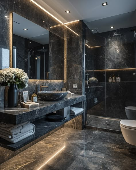 👉👈World's finest luxurious bathroom designs for your inspiration.. Follow us #bathroom#bathroomdecor#bathroomideas#bathroomremodel#bathroomdecorideas#bathroomstorage#bathroomdecorator#bathroomfixtures#bathroomflooring#bathroommirrors#bathroomrenovations#bathroommakeovers#bathroomdesignideas#bathroomremodelling#bathroomsremodeled#bathroomremodelers#bathroominteriors#bathroomstorag#bathrooms Flooring Ideas Luxury, Luxury Flooring Ideas, Luxury Floor Lamp, Grey Marble Bathroom, Bathroom Interior Design Luxury, Black Tile Bathrooms, Black And White Tiles Bathroom, Architect Studio, Elegant Bathroom Design