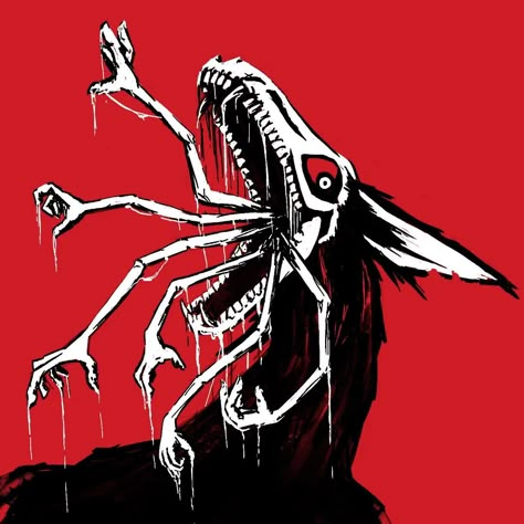 Dragon Horror Art, Rabbit Monster Art, Horror Dragons, Skinwalker Aesthetic, Monster Design Scary, Shadow Monster Drawing, Horror Creature Concept Art, Monster Design Ideas, Monster Ideas Character Design