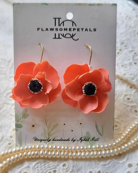 “In the field of life, bloom with grace like a poppy.” ~ unknown Handmade poppy flower earrings Polymer Clay Poppies, Clay Poppy Flowers, Poppy Flower Jewelry, Poppy Flower-shaped Jewelry Gift, Red Flower-shaped Polymer Clay Jewelry, Poppy Flower, Flower Earrings, Clay Jewelry, Art Style