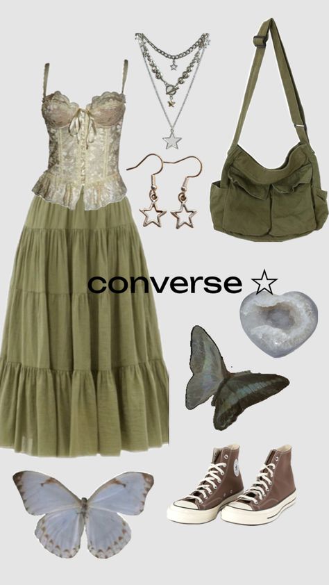 #fairycore #cute #outfitinspo Fairycore Clothes, Cottagecore Outfits, Earthy Outfits, Cottagecore Fashion, Fairy Fashion, Hippie Outfits, Alternative Outfits, Really Cute Outfits, Dream Clothes