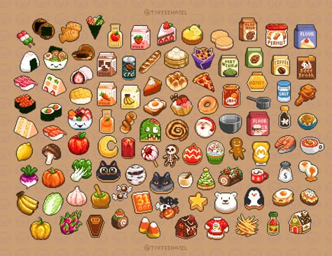 Pixel Art Food, Food Game, Pixel Art Tutorial, Cool Pixel Art, Pix Art, Pixel Design, Cute Food Drawings, Pixel Art Games, Pixel Games