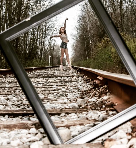 Rairoad dance photography Rail Road Photo Shoot, Senior Picture Ideas Train Tracks, Railroad Tracks Photoshoot, Railroad Photography Poses, Railroad Track Photoshoot, Train Track Poses, Train Track Photoshoot, Railroad Photoshoot, Track Senior Pictures