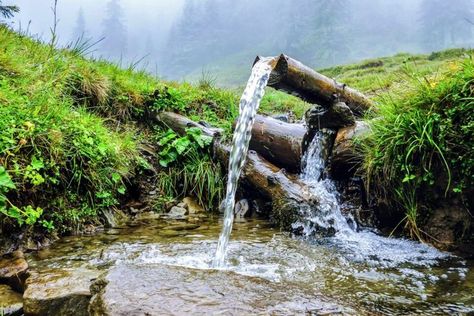 Natural Spring Water, Natural Spring, Water Fall, Mother Earth News, Lawn And Landscape, Surface Water, Water Management, Water Sources, Spring Nature