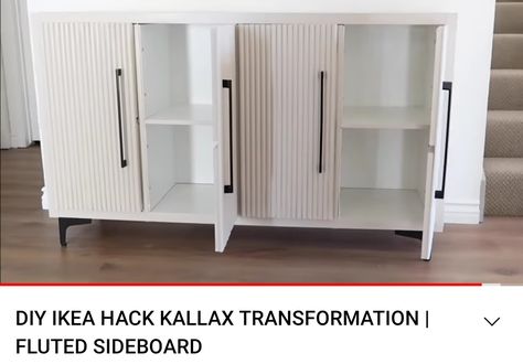 Doors On Cube Storage, Kallax Door Hack, Fluted Sideboard, Kallax Unit, Ikea Kallax Unit, Kallax Hack, Ikea Kallax, Diy Ikea Hacks, Diy Ikea