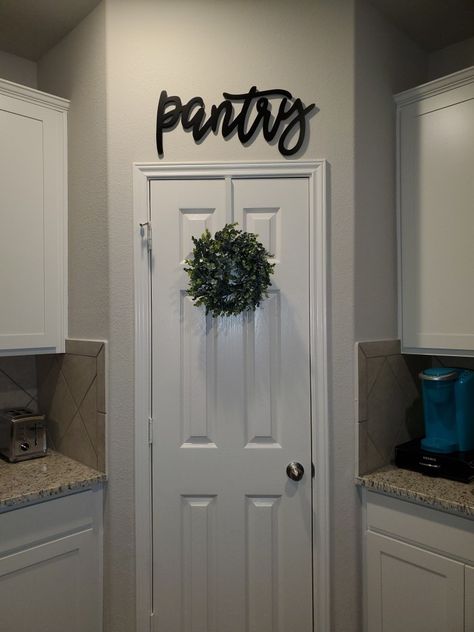 Pantry Wreath Ideas, Pantry Sign Ideas Door, Pantry Door Decor Ideas, Hobby Lobby Entryway Ideas, Pantry Sign Ideas, Hobby Lobby Wall Decor Ideas Living Room, Hobby Lobby Kitchen Decor Ideas, Hobby Lobby Bathroom Decor Ideas, Upper Cabinet Decor