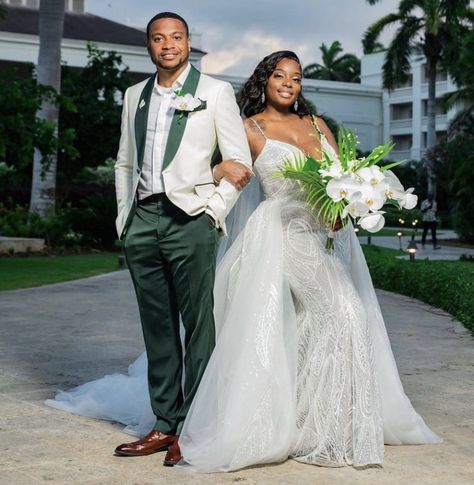 Green And White Groom Suit, Mint And Emerald Wedding, Sage Green African Wedding, Emerald Green Groomsmen Attire Groom & Groomsmen Suits, Mint Green And Black Wedding Theme, Wedding Emerald Green And Gold, Emerald Green Weddings Black People, Green Wedding Theme Black People, Black People Wedding Ideas Color Schemes