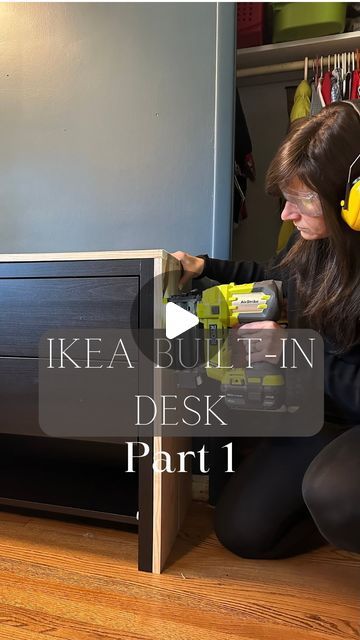 Elisa Mastrocolla on Instagram: "Comment “tools” to get a list of the tools needed for this project!  IKEA BUILT-IN DESK HACK - PART 1   My son asked for a desk to do his homework and shelves for his legos.  To make it more functional, I’m adding an IKEA dresser. This was inspired by @cassmakeshome    What do you think so far?  To see the step by step process, check out my stories “IKEA desk hack”  Follow to see the final reveal!   #ikeahack #ikeahome #diyproject" Ikea Study Table Hack, Tiny Room Office Ideas, Desk Over Radiator Ikea Hacks, Ikea Malm Desk With Pull Out Hack, Diy Dresser Desk Combo, Ikea Vebjorn Desk, Built In Desk And Shelves Ikea, Ikea Counter Desk, Alex Drawer Hack Ikea Desk