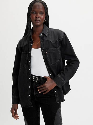 Goth Western, Black Levis, Blouse Jeans, Shirt Blouses Tops, Jeans Online, Western Shirt, Western Shirts, Work Pants, Western Style