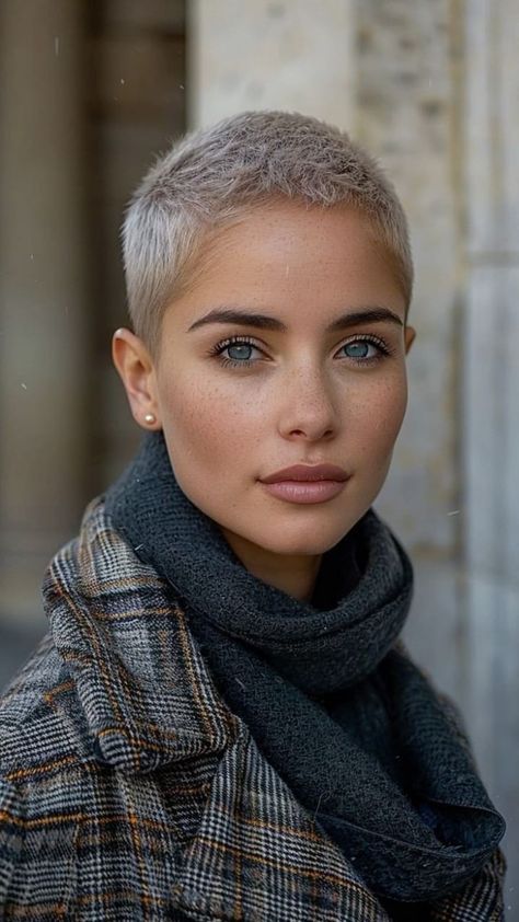 Hairstyles For Older Ladies, Short Buzzed Hair, Buzzed Hair Women, Buzzed Hair, Short Hair Images, Really Short Hair, Short Hair Pixie Cuts, Bald Hair, Super Short Hair