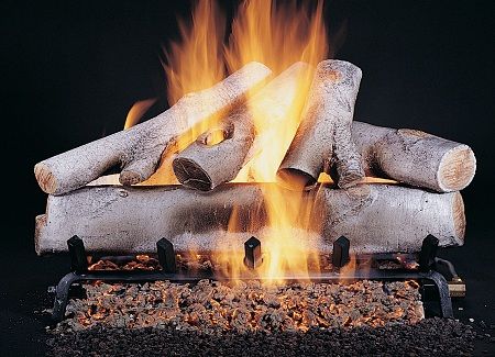 White Birch Fire Log Set 18'' Stainless Steel Fireplace, Gas Log Sets, Birch Logs, Gas Fireplace Logs, Double Sided Fireplace, Log Fires, Traditional Fireplace, Gas Logs, Wood Logs