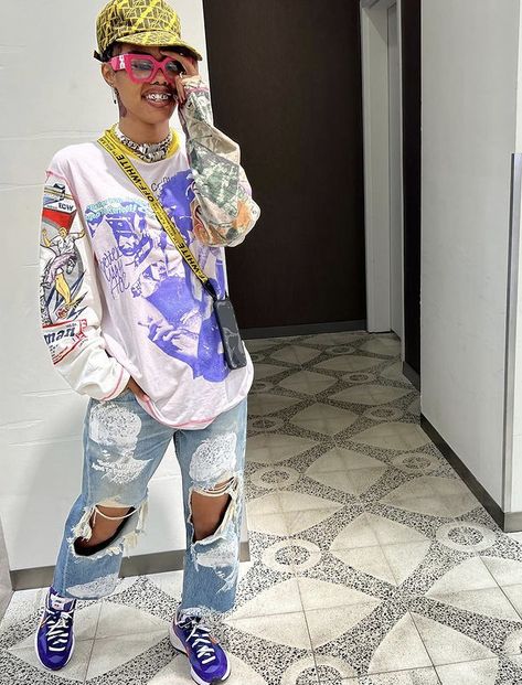 Teyana Taylor Outfits, Birthday Preparation, Masculine Aesthetic, Grunge Looks, Champion Clothing, Taylor Outfits, Teyana Taylor, Tomboy Style Outfits, Streetwear Fashion Women