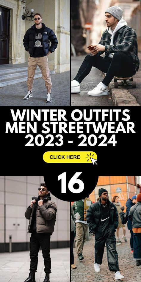 Winter is in full swing, and 2023 is the year to make a statement with your cold-weather attire. Explore a wide range of men's winter outfits that combine comfort and style seamlessly. From casual jeans to business attire, we've curated a selection of outfits that will keep you looking your best throughout the season. Mens 2023 Winter Fashion, Men’s Fashion Winter 2023, 2023 Men’s Winter Fashion, Seattle Outfits Winter Men, Men’s Cold Weather Style, Black Winter Jacket Outfit Men, Mens Clothing Styles Winter 2023, Winter Men Outfit 2023, Winter Fashion Men 2023