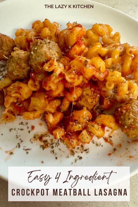 Crockpot Meatball Casserole, Meatball Pasta Crockpot, Crockpot Pasta And Meatballs, Meatball Slow Cooker Recipes, Lasagna Crockpot, Crock Pot Ziti, Crockpot Meatball, Meatball Lasagna, Crock Pot Tortellini