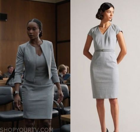 The Lincoln Lawyer: Season 2 Episode 3 Andrea's Grey Dress Andrea Lincoln Lawyer, Suits Fashion Tv Show, Suits Tv Show Fashion, Jessica Pearson, Lincoln Lawyer, Stylish Office Wear, Suits Tv Shows, Suits Tv, Lawyer Outfit