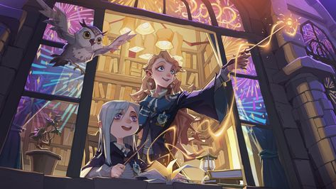 ArtStation - Happy New Year 2022 for《Harry Potter: Magic Awakened》 , 小 P Harry Potter Magic Awakened, Magic Awakened, Harry Potter References, Harry Potter Miniatures, Awakening Art, Harry Potter Games, Cute Harry Potter, Harry Potter Artwork, Harry Potter Magic