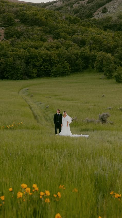 Dress of dreams. ☁️ #weddingdress | Instagram Pasture Wedding Photos, Fall Wedding Pictures, Temple Marriage, 2023 Dress, April Wedding, Instagram Dress, Wedding Photography Styles, Elopement Photos, Types Of Relationships