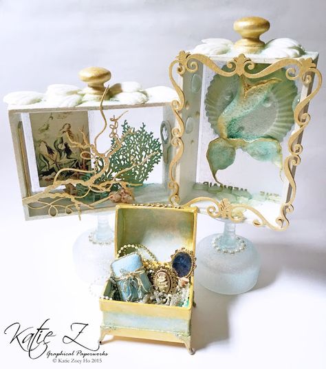 Miniature Mermaid House, Mermaid Doll House, Mermaid Dollhouse, Mermaid Grotto, Mermaid Garden, Miniature Mermaid, Decorated Boxes, Mermaid Home Decor, Mermaid Bedding