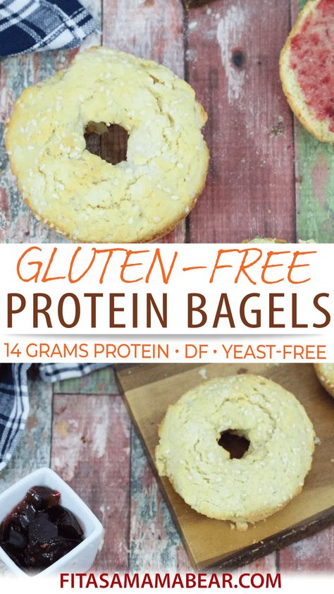 High Protein Bagels, Healthy Gluten Free Bread, Gluten Free Bagel Recipe, Protein Bagels, Healthy Bagel, Dairy Free Protein, Gluten Free Bagels, Gluten Free Protein, Flour Alternatives