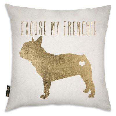 Oliver Gal Frenchie White Decorative Pillow - 15868.PILLOW_18X18 _MF Pug Artwork, Modern Decorative Pillows, White Decorative Pillows, Dog Wall Art, Gift For Couples, Dog Pattern, Pillow Forms, Pug Dog, Oliver Gal