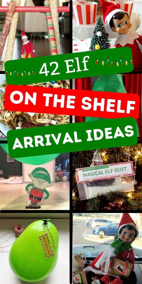 Elf On Shelf First Arrival Ideas, Elf In The Shelf Arrival Ideas, Elf Ideas Easy Funny, Elf On The Shelf Return, Elf On Shelf Funny, Christmas Tree Outfit, Elf Goodbye Letter, Elf On The Shelf Arrival, Kindness Elves