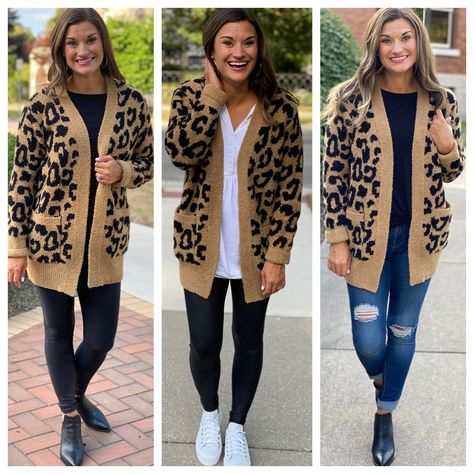 How to wear a leopard print cardigan #justpostedblog #ShopStyle #shopthelook #MyShopStyle #OOTD #LooksChallenge #ContributingEditor #Lifestyle Cheetah Cardigan Outfit, Animal Print Cardigan Outfit, Leopard Print Cardigan Outfit, Print Cardigan Outfit, Leopard Sweater Outfit, Leopard Cardigan Outfit, Cheetah Cardigan, Leopard Print Outfits, Cardigan Outfit