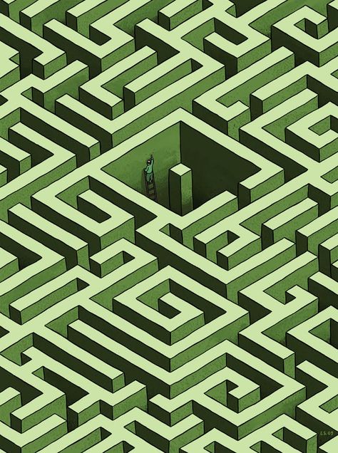 labyrinth Labyrinth Maze, Maze Design, Isometric Drawing, Gig Poster, Isometric Art, Isometric Design, Sunflower Wallpaper, Editorial Illustration, Mural Art