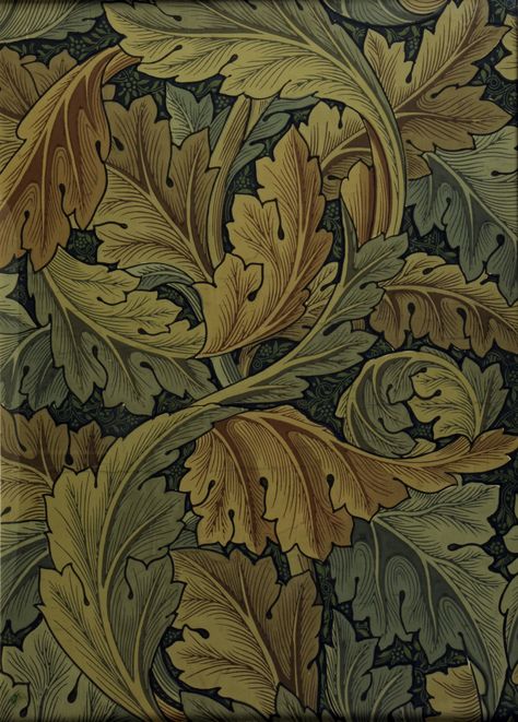 Acanthus wallpaper - William Morris Gallery Acanthus Wallpaper, William Morris Leaves, Expensive Wallpaper, William Morris Wallpaper, Working Drawing, William Morris Designs, Forest Road, Acanthus Leaf, Original Wallpaper