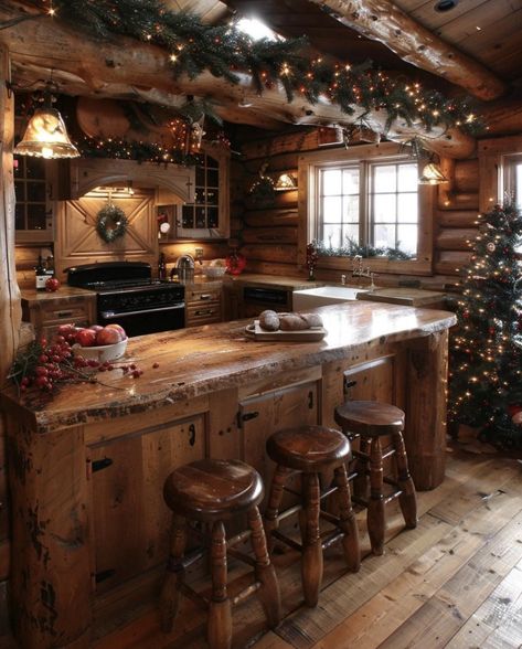 Cozy Cabin Aesthetic, Winter House Exterior, Cabin Aesthetic, Log Cabin Ideas, Cozy Christmas Decor, Dream Life House, Welcome To My House, Christmas Decoration Ideas, Cabin Interiors