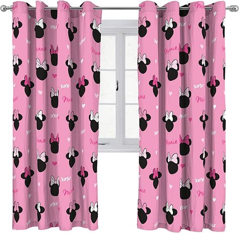 Disney Minnie Mouse Hearts & Love 183cm x 168cm Eyelet Window Curtains - 2 Panels : Amazon.co.uk: Baby Products Disney Icon, Blackout Window Treatments, Nursery Curtains, Minnie Mouse Pink, Pink Minnie, Girl House, Curtain Sets, Curtain Rod, Baby Products