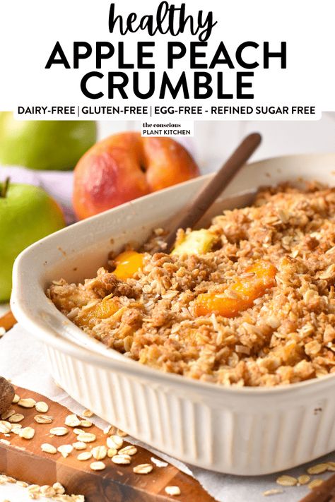 Apple Peach Crumble, Peach And Apple Cobbler, Peaches And Pears Recipes, Apple Peach Crisp, Apple Peach Crisp Recipe, Apple And Peach Recipes, Peach And Apple Crumble, Peach Apple Cobbler, Peach And Apple Crisp