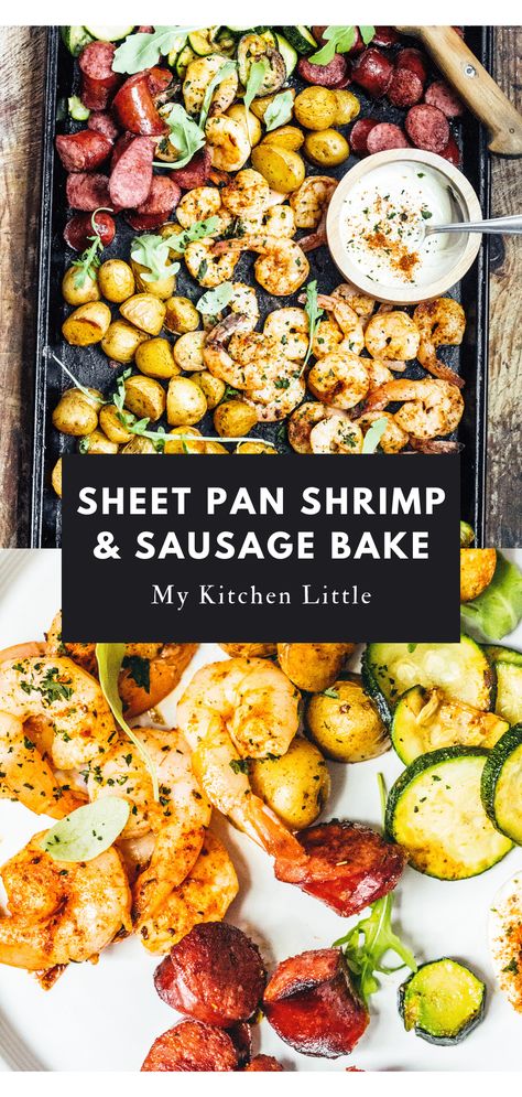 Shrimp And Sausage Sheet Pan Dinner, Kielbasa And Shrimp Sheet Pan, Shrimp And Sausage Bake, Sausage One Pan, Andouille Sausage Sheet Pan, Sheet Pan Shrimp Sausage And Veggies, Sheet Pan Meals Shrimp, Sausage Shrimp Sheet Pan, Cajun Shrimp Sheet Pan Dinner