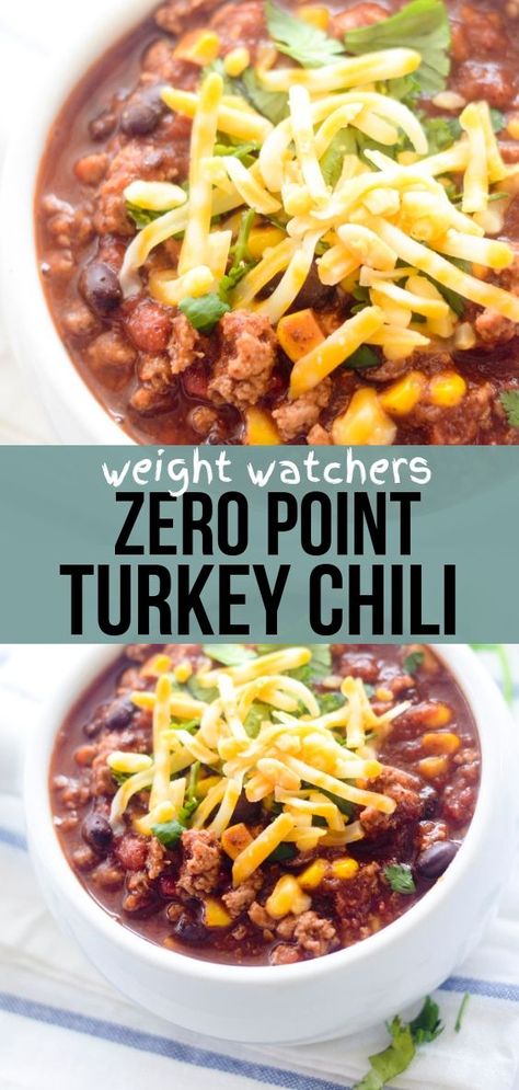 Zero Point Turkey Chili, Weight Watchers Turkey Chili, Weight Watchers Chili, Weight Watchers Meals Dinner, Taco Chili, Weight Watchers Meal Plans, Weight Watchers Soup, Weight Watchers Snacks, Weight Watchers Recipes Desserts