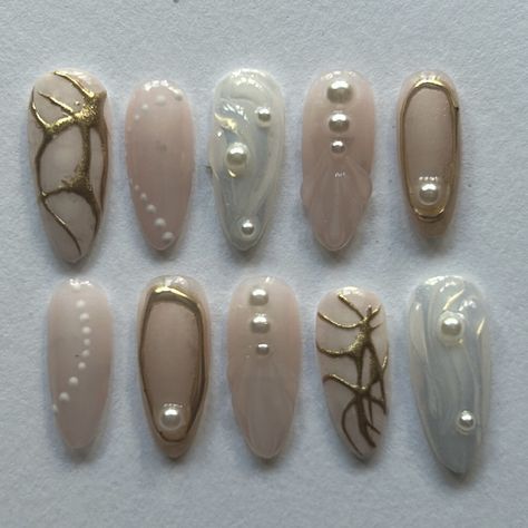 Prom 2024, Edgy Nails, Minimal Nails, Simple Acrylic Nails, Pretty Gel Nails, Pearl Nails, Soft Nails, Silver Nails, Minimalist Nails