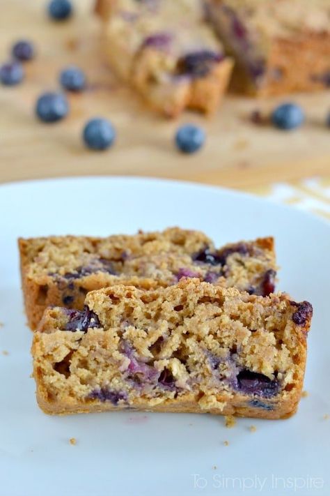 Blueberry Oatmeal Bread, Bread Blueberry, To Simply Inspire, Oatmeal Bread Recipe, Low Oxalate Recipes, Oatmeal Flour, Oat Flour Recipes, Banana Oatmeal Muffins, Blueberry Breakfast Cake