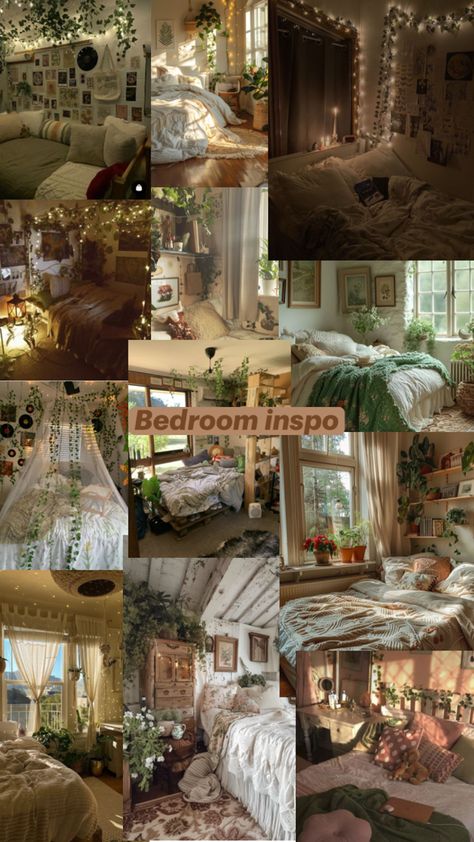 Cottagecore Room Inspo Forest, Cottage Core Room Inspo Aesthetic, Bedroom Indie Aesthetic, Cozy Room Decor Cottage Core, Dream Cottage Bedroom, Cottagecore Bedroom Ideas Forest, Cozy Core Bedroom, Cottagecore House Bedroom, Coquette Cottagecore Bedroom