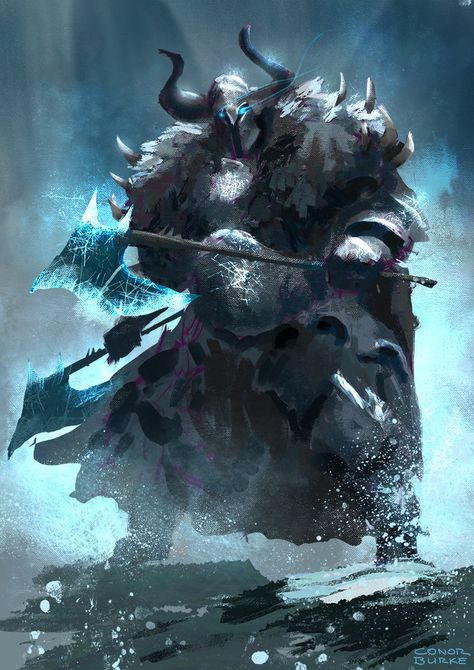 Ice Warrior by conorburkeart Ice Warrior, Ice Warriors, Evelynn League Of Legends, Heroic Fantasy, 다크 판타지, Dungeons And Dragons Characters, Fantasy Monster, Fantasy Armor, Creature Concept Art