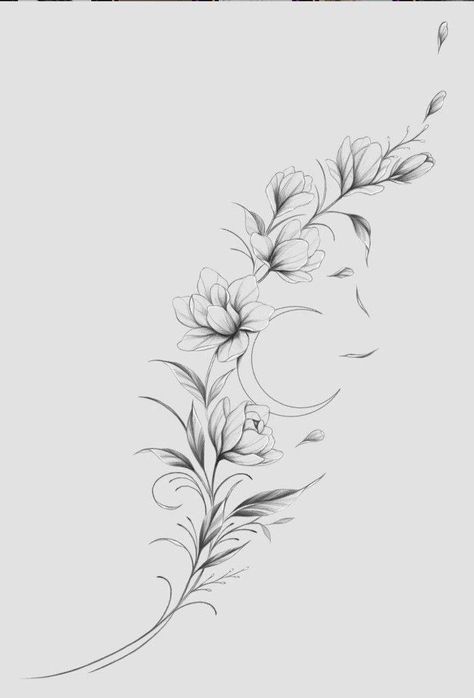 Flower Vine Tattoos, Wrap Around Tattoo, Canvas Art Painting Acrylic, Wrap Tattoo, Branch Tattoo, Vine Tattoos, Gothic Tattoo, Feminine Tattoo, Floral Tattoo Design