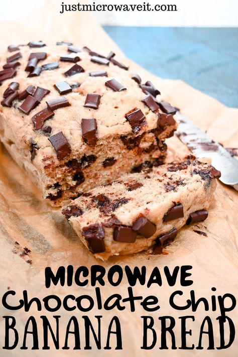 Banana Bread Microwave, Microwave Recipes Dinner, Microwave Banana Bread, Microwave Cooking Recipes, Microwave Mug Recipes, Easy Microwave Recipes, Banana Bread Loaf, Vegan Meat, Chocolate Chip Banana