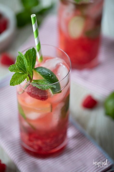 Bourbon Sangria, Raspberry Mojito Recipe, Mango Sangria, Fruity Drink Recipes, Mojito Recipe Classic, Prickly Pear Margarita, Unique Cocktail Recipes, Raspberry Mojito, Blueberry Mojito