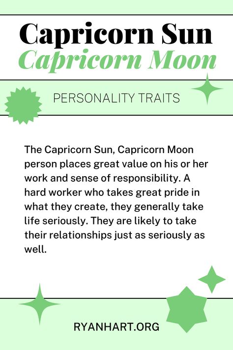 Capricorn Sun Capricorn Moon, Moon Personality, Sun In Capricorn, Aries Mars, Sun Capricorn, Chart Cheat Sheets, Moodboards Aesthetic, Moon In Capricorn, Capricorn Sun